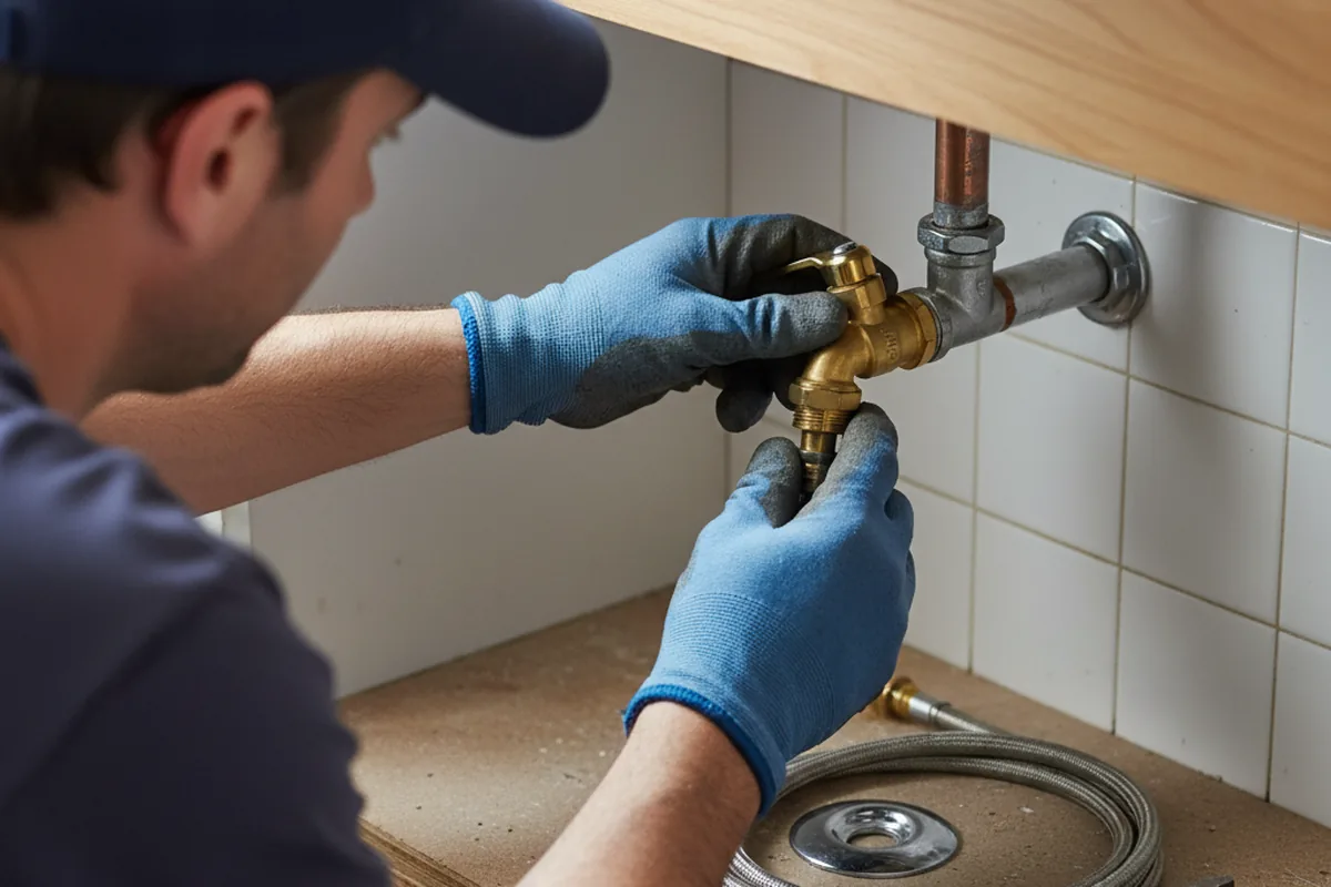 Shutoff valve and fitting work during Burst Pipe Repair in Herminie